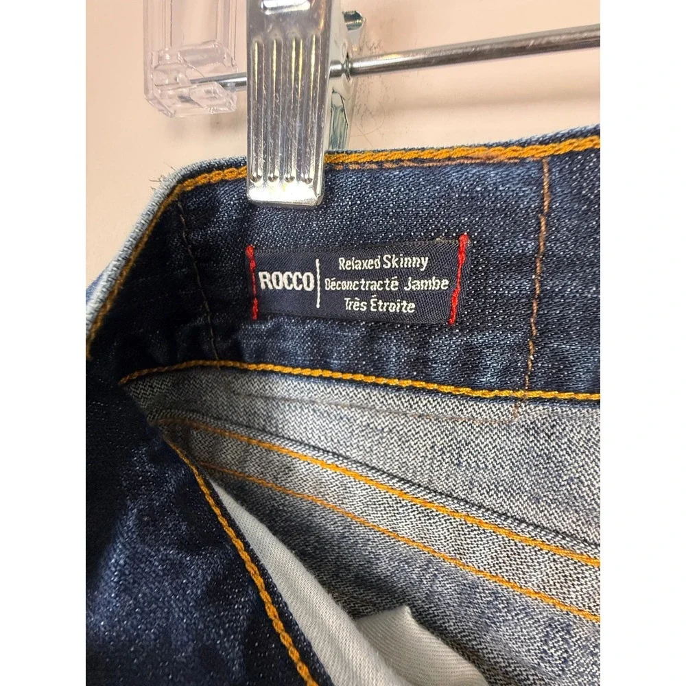 True Religion Rocco Relaxed Skinny Jeans Mens 30 Blue Indigo Flap Pocket Denim‎